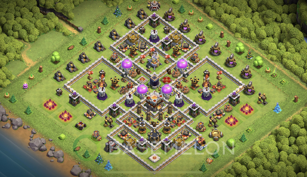 Town Hall Level 11 Farm Base Design 2024, Anti Everything, Hybrid, Layout #943