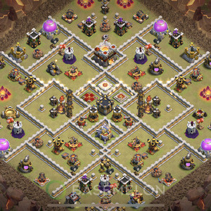 Town Hall Level 11 War Base Design 2025, Anti Everything, Layout #956