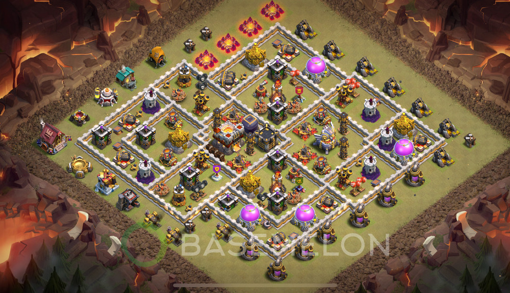 Town Hall Level 11 War Base Design 2025, Anti Air, Layout #957