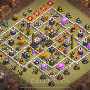 Town Hall Level 11 War Base Design 2025, Anti Air, Layout #957