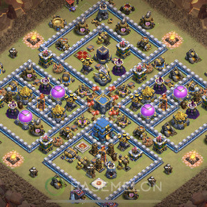 Town Hall Level 12 War Base Design 2025, Anti 2 Stars, Hybrid, Layout #1055