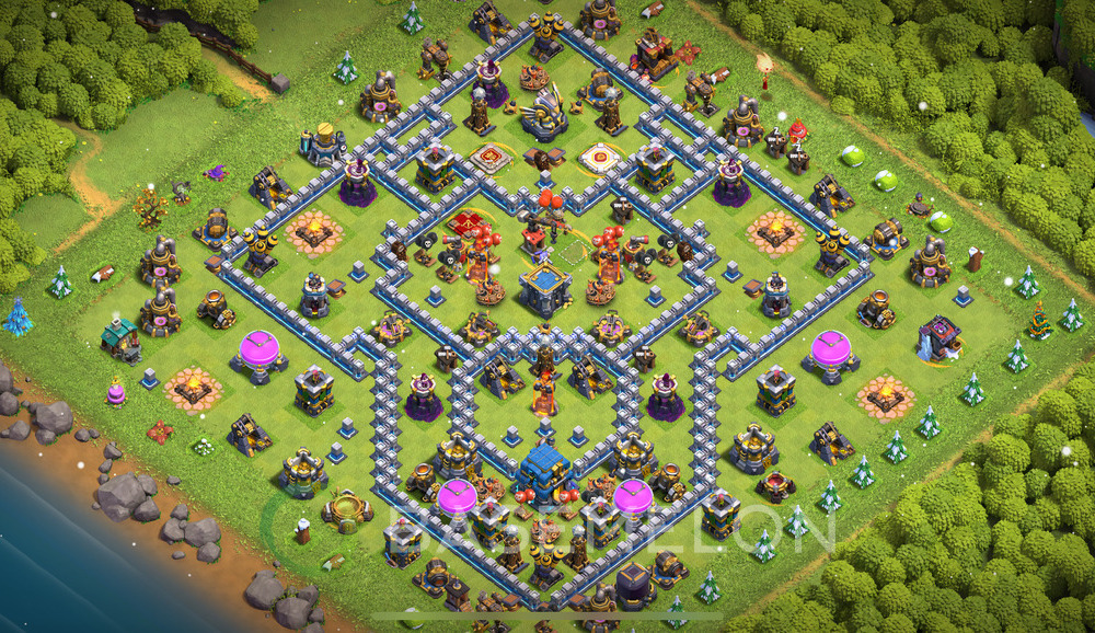 Town Hall Level 12 Trophy/Defense Base Design 2025, Anti Air, Legend League, Layout #1118