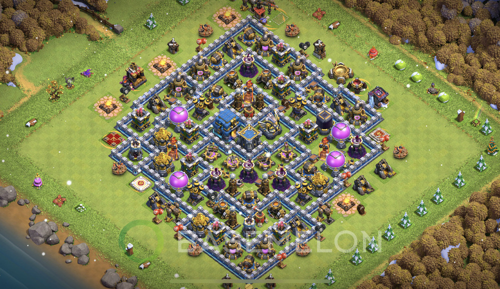 Town Hall Level 12 Trophy/Defense Base Design 2025, Anti 2 Stars, Anti Everything, Layout #1127