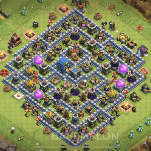 Rathaus Level 12 Verteidigung Base 2025, Anti 2 Sterne, Anti Alles, Layout #1127