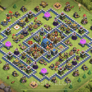 Town Hall Level 12 Trophy/Defense Base Design 2025, Anti 2 Stars, Hybrid, Layout #1160