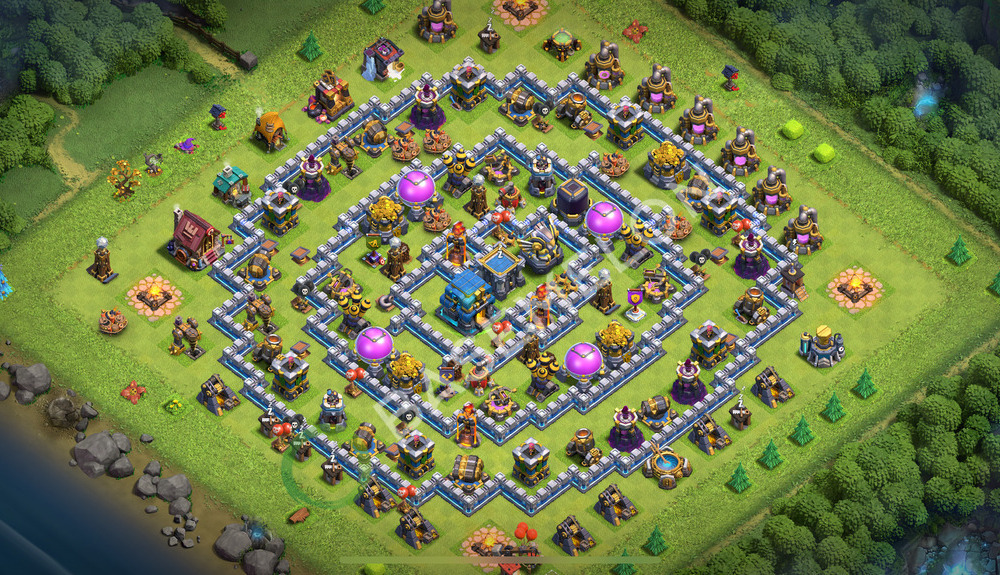 Aldea del Ayuntamiento Nivel 12 para Defensa, Anti 2 Estrellas, Híbrido Diseño 2025, #1168