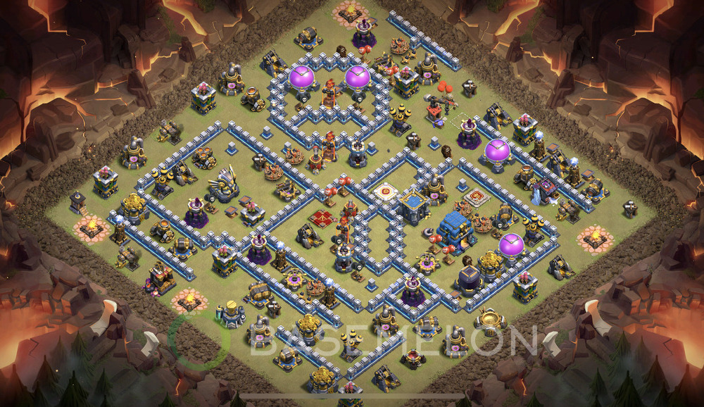 Town Hall Level 12 War Base Design 2025, Anti 3 Stars, Hybrid, Layout #1174