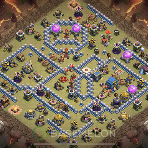 Town Hall Level 12 War Base Design 2025, Anti 3 Stars, Hybrid, Layout #1174