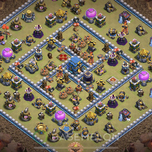 Town Hall Level 12 War Base Design, Anti Everything, Hybrid, Layout #119