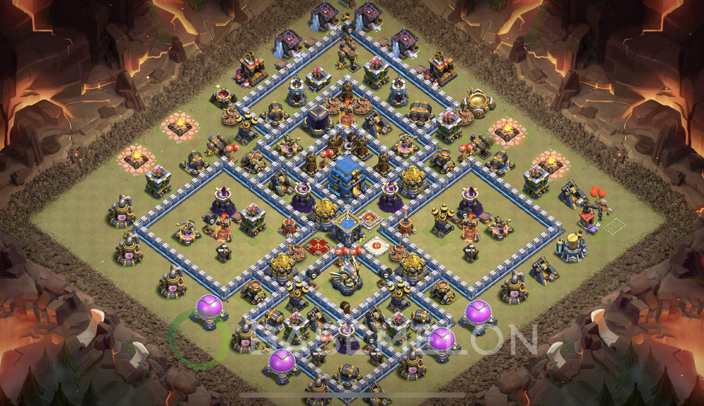 Town Hall Level 12 War Base Design 2025, Anti 2 Stars, Layout #1212