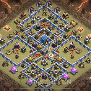 Rathaus Level 12 Krieg Base 2025, Anti 2 Sterne, Layout #1212
