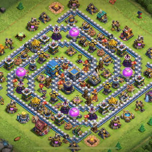 Town Hall Level 12 Farm Base Design 2025, Max Levels, Hybrid, Layout #1240