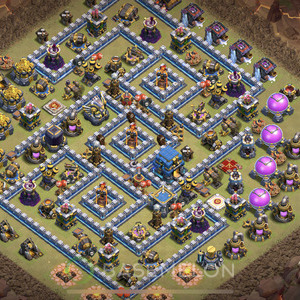 Town Hall Level 12 War Base Design 2025, Anti 3 Stars, Anti Everything, Layout #1243