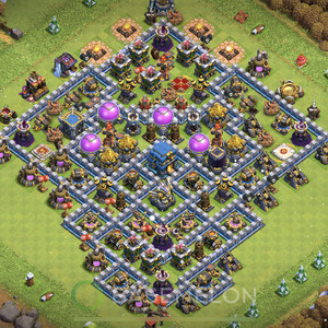 Town Hall Level 12 Trophy/Defense Base Design 2025, Anti 3 Stars, Hybrid, Layout #1287