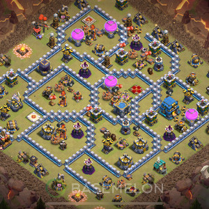Town Hall Level 12 War Base Design, Hybrid, Layout #13
