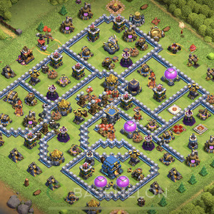 Town Hall Level 12 Trophy/Defense Base Design 2025, Hybrid, Layout #1310