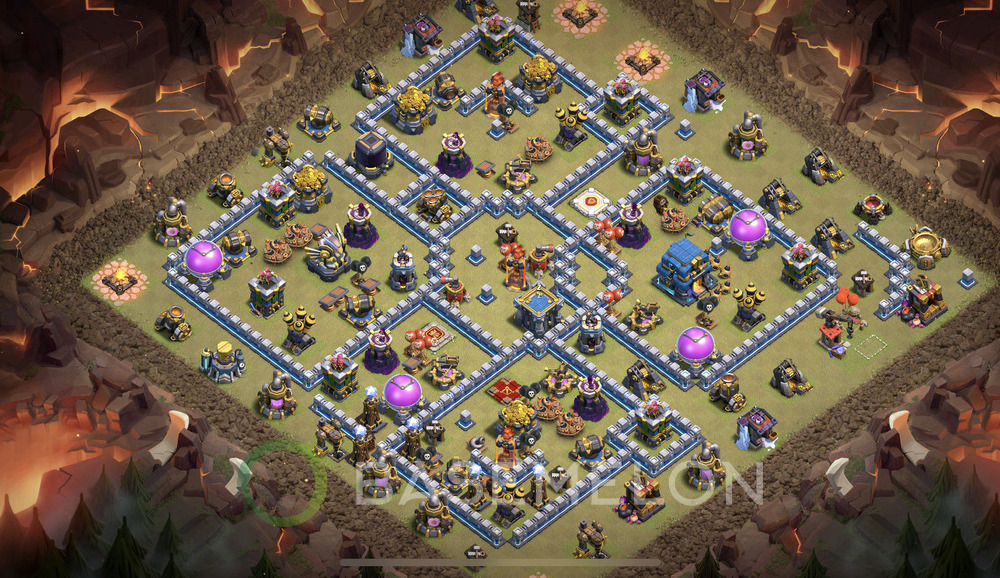 Town Hall Level 12 War Base Design 2025, Anti Everything, Layout #1317