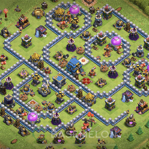 Town Hall Level 12 Trophy/Defense Base Design 2025, Anti Everything, Hybrid, Layout #1319