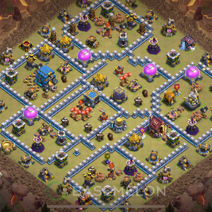 Town Hall Level 12 War Base Design 2025, Anti 3 Stars, Layout #1346