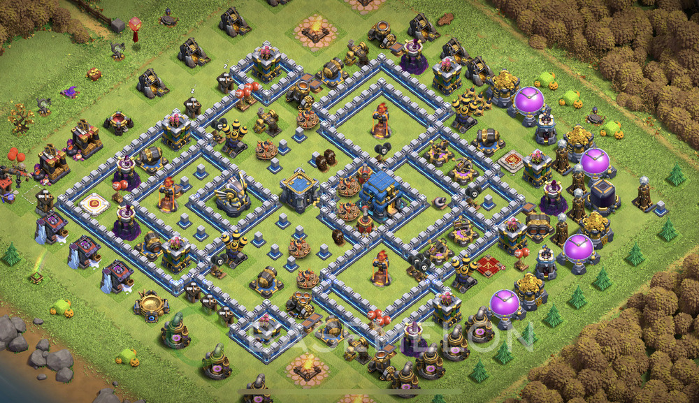 Town Hall Level 12 Trophy/Defense Base Design 2025, Anti 2 Stars, Anti Everything, Layout #1354