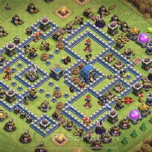Town Hall Level 12 Trophy/Defense Base Design 2025, Anti 2 Stars, Anti Everything, Layout #1354