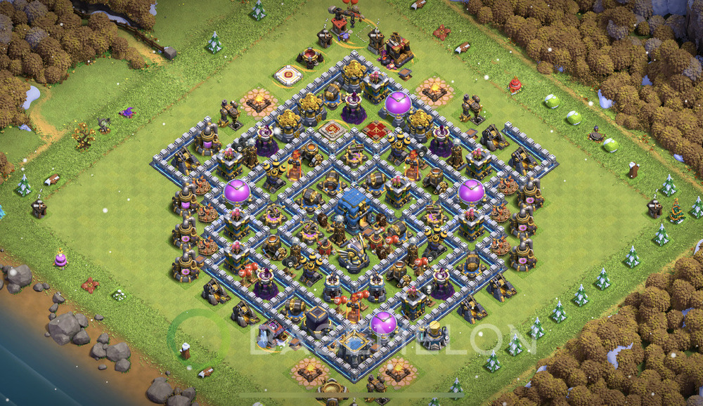 Town Hall Level 12 Farm Base Design 2025, Anti 3 Stars, Hybrid, Layout #1362