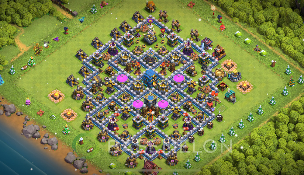 Town Hall Level 12 Farm Base Design 2025, Max Levels, Anti Everything, Layout #1389