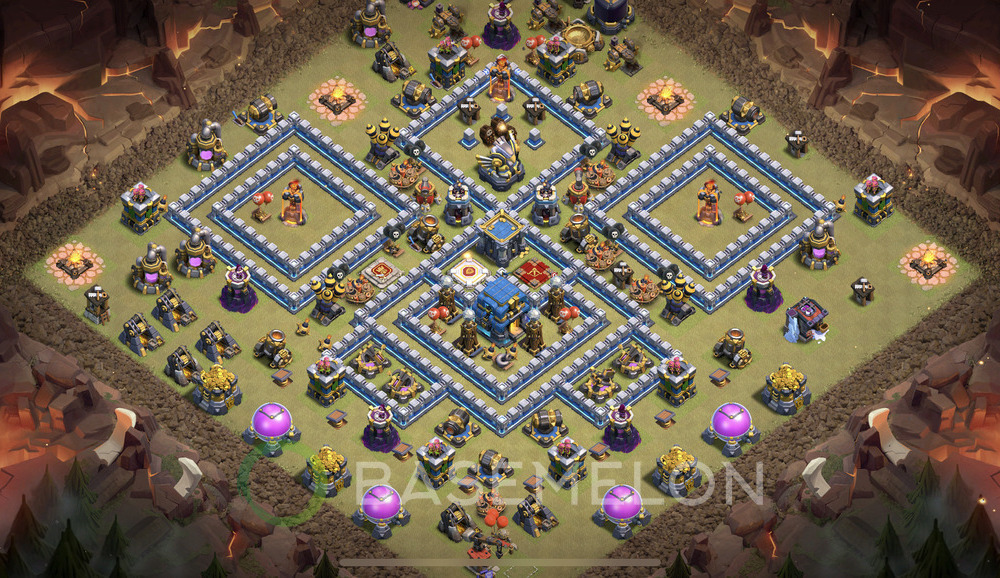 Town Hall Level 12 War Base Design 2025, Anti 3 Stars, Anti Everything, Layout #1395