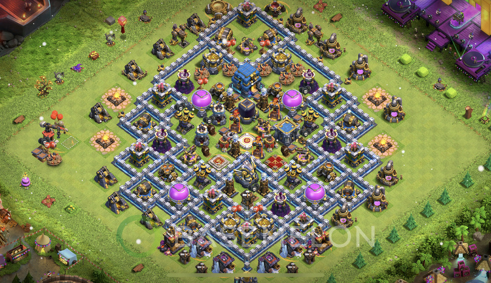 Town Hall Level 12 Farm Base Design 2025, Anti 2 Stars, Hybrid, Layout #1426