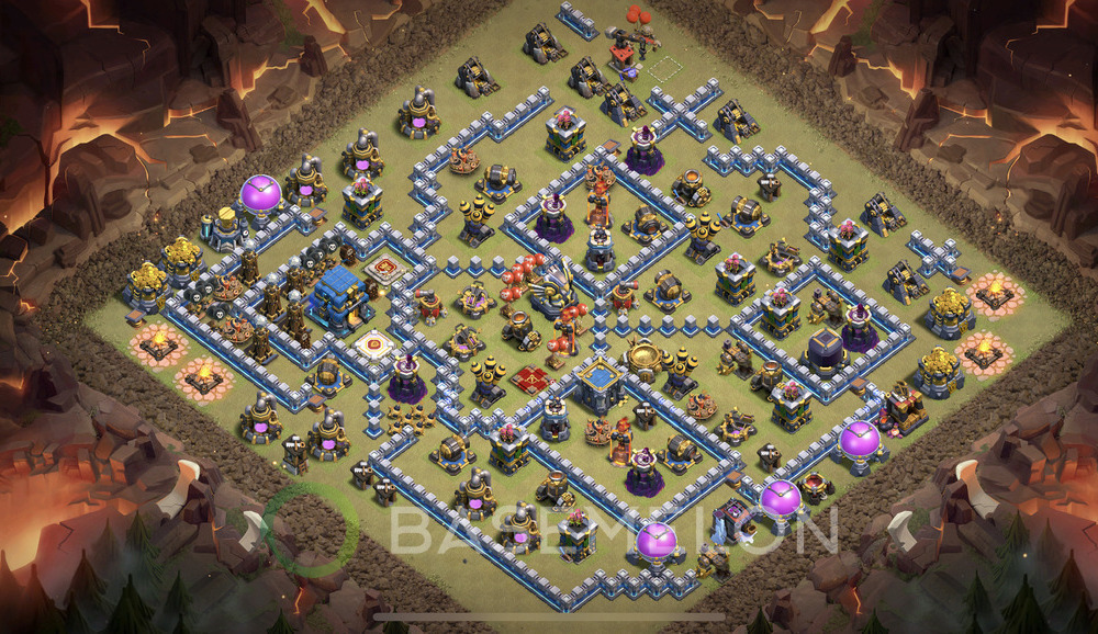 Town Hall Level 12 War Base Design 2025, Anti Everything, Layout #1428