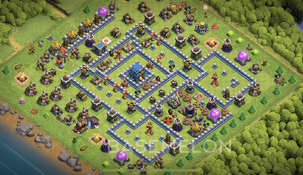 Town Hall Level 12 Trophy/Defense Base Design 2024, Anti Everything, Layout #143