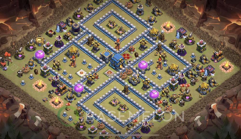 Town Hall Level 12 War Base Design 2025, Anti 2 Stars, Anti Air, Layout #1446