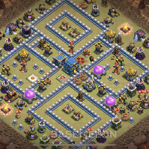 Town Hall Level 12 War Base Design 2025, Anti 2 Stars, Anti Air, Layout #1446