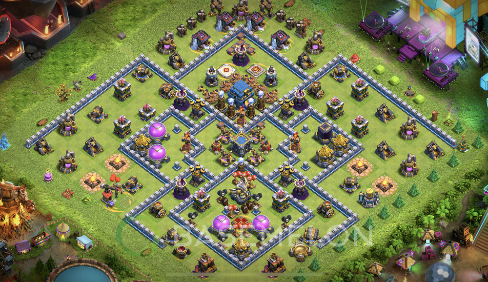 Town Hall Level 12 Trophy/Defense Base Design 2025, Anti 3 Stars, Hybrid, Layout #1460