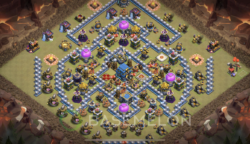 Town Hall Level 12 War Base Design 2025, Max Levels, Layout #1469