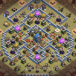 Town Hall Level 12 War Base Design 2025, Max Levels, Layout #1469