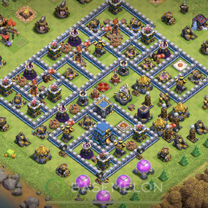 Town Hall Level 12 Trophy/Defense Base Design 2025, Anti Everything, Layout #1534