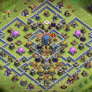 Town Hall Level 12 Trophy/Defense Base Design 2025, Unbeatable, Layout #1580