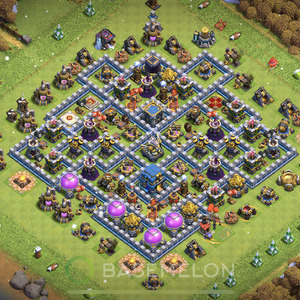 Town Hall Level 12 Trophy/Defense Base Design 2025, Anti Air, Hybrid, Layout #1582