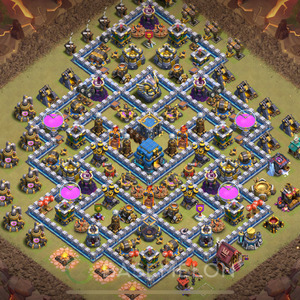 Town Hall Level 12 War Base Design 2025, Anti 2 Stars, Anti Everything, Layout #1597