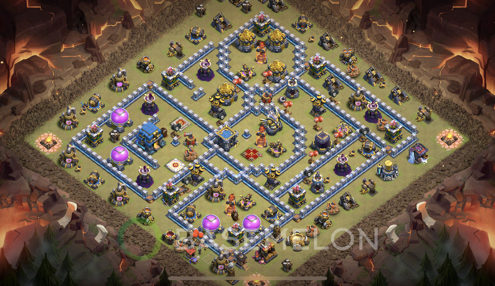 Town Hall Level 12 War Base Design 2025, Hybrid, Layout #1629