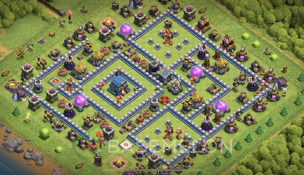 Town Hall Level 12 Trophy/Defense Base Design 2025, Anti 2 Stars, Legend League, Layout #1642