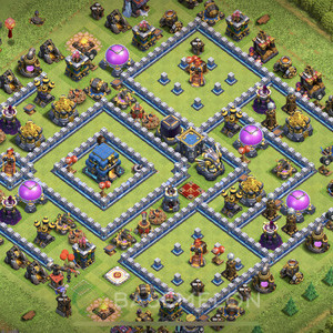 Town Hall Level 12 Trophy/Defense Base Design 2025, Anti 2 Stars, Legend League, Layout #1642