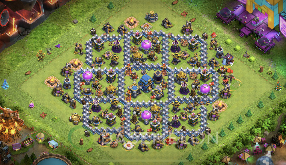 Town Hall Level 12 Trophy/Defense Base Design 2025, Anti Everything, Hybrid, Layout #1661