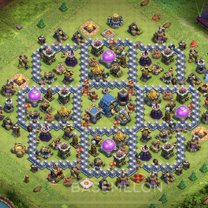 Town Hall Level 12 Trophy/Defense Base Design 2025, Anti Everything, Hybrid, Layout #1661