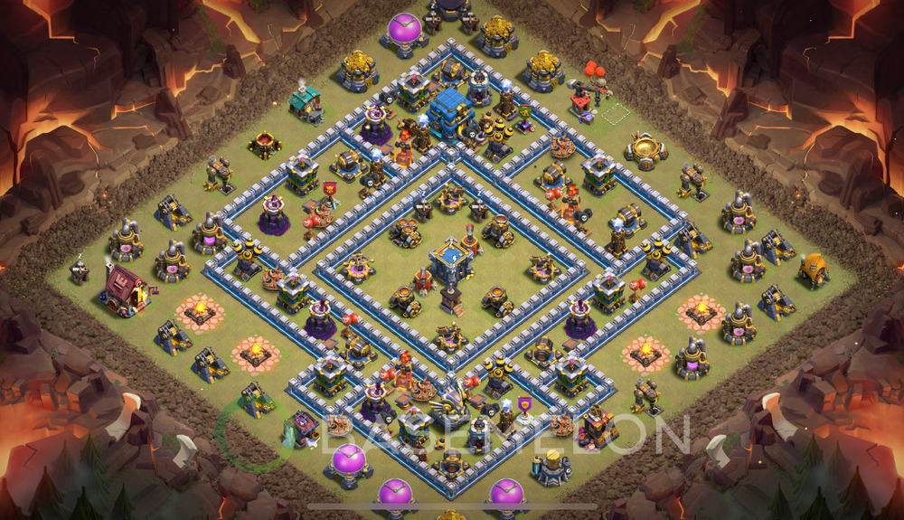 Town Hall Level 12 War Base Design 2025, Layout #1666