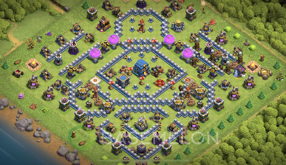 Town Hall Level 12 Trophy/Defense Base Design 2025, Anti 2 Stars, Anti Everything, Layout #1739