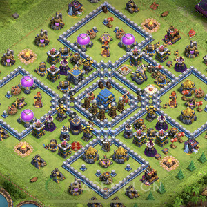 Town Hall Level 12 Trophy/Defense Base Design 2025, Anti Everything, Layout #1816