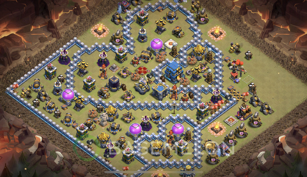 Town Hall Level 12 War Base Design 2025, Hybrid, Anti Everything, Layout #1840