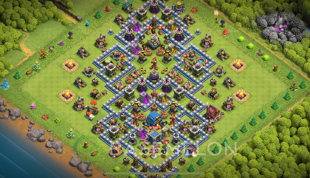 Town Hall Level 12 Farm Base Design 2025, Layout #1842